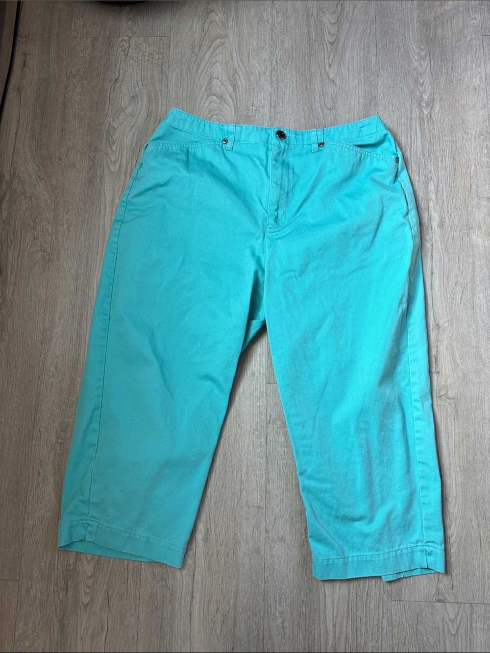 Women’s Turquoise Capri Pants - Classic Straight Fit